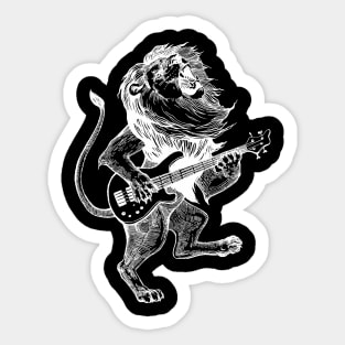 SEEMBO Lion Playing Guitar Musician Guitarist Music Fun Band Sticker